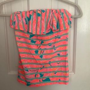 Lilly Pulitzer Make A Splash Stripe Wakely Top Shirt